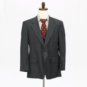 Vintage USA Jos. A. Bank 42R Gray Check 2B Wool Sport Coat Blazer Jacket…